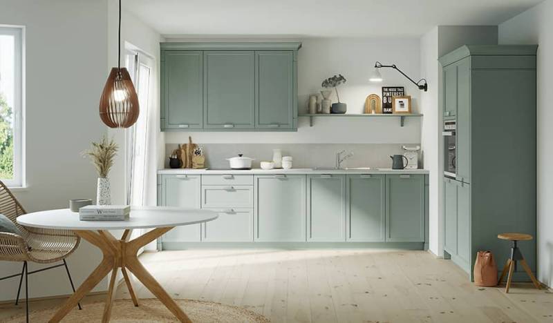 cuisine vert eucalyptus sur mesure proche de Manosque